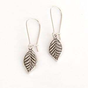 Easy to wear leaf earrings in silver, from Nest of Pambula.