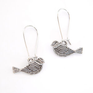 Silver Bird Drop earrings, Birdie by Nest of Pambula